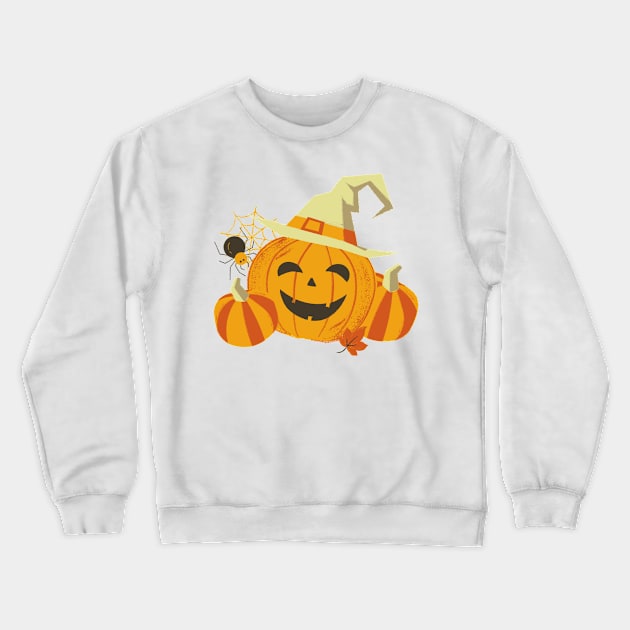 Halloween pumpkin with hat Crewneck Sweatshirt by Arpi Design Studio